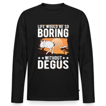 La vie serait si ennuyeuse sans Degus - T-shirt manches longues Premium bio Homme - noir - Devant - Nico (187cm)