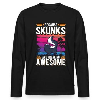 Because Skunks are freaking awesome Stinktier - Männer Premium Bio Langarmshirt - Schwarz - Vorne - Nico (187cm)