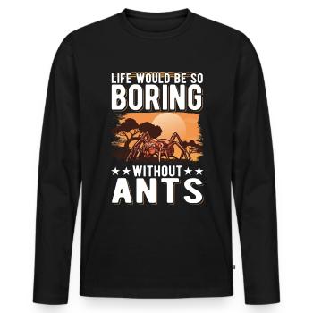 Ants Gift Ant Farm Anthill - Men's Premium Organic Long Sleeve Shirt - black - Front - Nico (187cm)