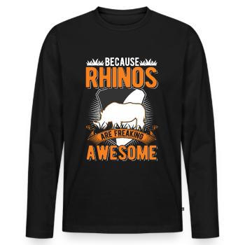 Because Rhinos are freaking awesome Nashorn - Männer Premium Bio Langarmshirt - Schwarz - Vorne - Nico (187cm)