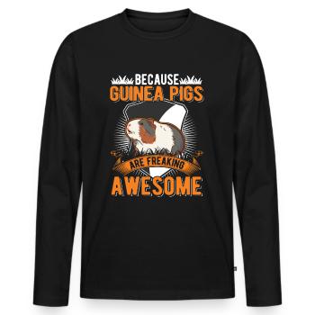 Cochon d’Inde Cadeau Cochon d’Inde - T-shirt manches longues Premium bio Homme - noir - Devant - Nico (187cm)