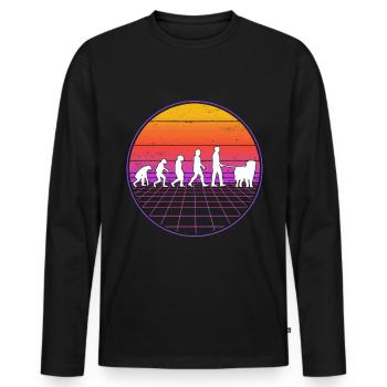 Leonberger Evolution Vaporwave - T-shirt manches longues Premium bio Homme - noir - Devant - Nico (187cm)