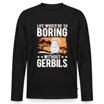 Gerbil Gift Racing Rat Germesau - Men's Premium Organic Long Sleeve Shirt - black - Front - Nico (187cm)