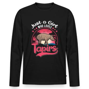 Just a Girl Who loves Tapirs - Men's Premium Organic Long Sleeve Shirt - black - Front - Nico (187cm)