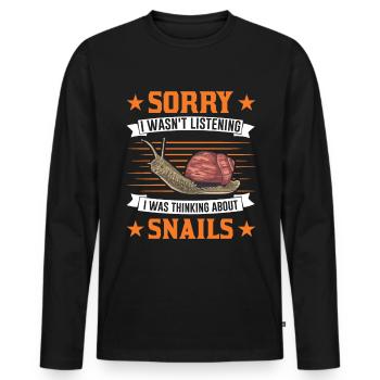 Snail Gift Vineyard Snail - Men's Premium Organic Long Sleeve Shirt - black - Front - Nico (187cm)