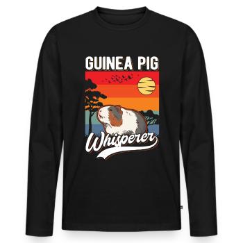 Meerschweinchen Flüsterer Cochon d’Inde Whisperer - T-shirt manches longues Premium bio Homme - noir - Devant - Nico (187cm)