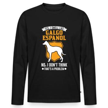 Galgo Espanol Cadeau Lévrier Espagnol - T-shirt manches longues Premium bio Homme - noir - Devant - Nico (187cm)