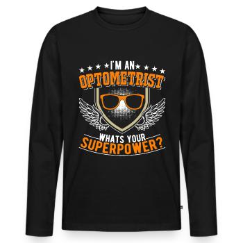 Optiker Superkraft Augenoptiker - Männer Premium Bio Langarmshirt - Schwarz - Vorne - Nico (187cm)