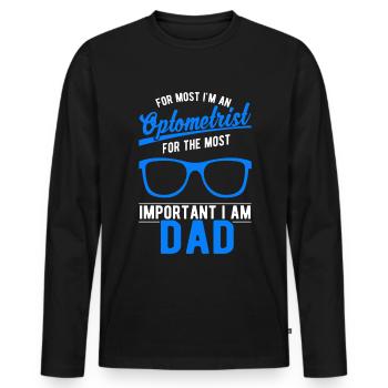 Optiker Vater Augenoptiker Geschenk - Männer Premium Bio Langarmshirt - Schwarz - Vorne - Nico (187cm)