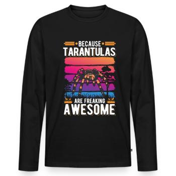 Because Tarantulas are freaking awesome Tarantel - Männer Premium Bio Langarmshirt - Schwarz - Vorne - Nico (187cm)