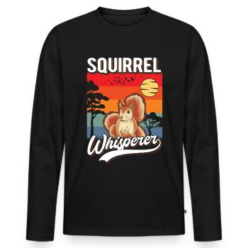 Eichhörnchen Flüsterer Squirrel Whisperer - Men's Premium Organic Long Sleeve Shirt - black - Front - Nico (187cm)