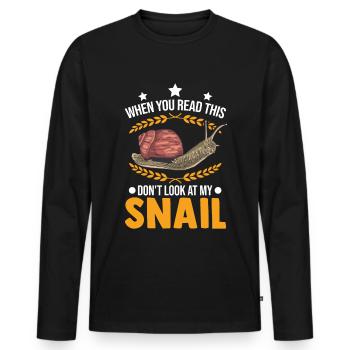 Cadeau d’escargot Vignoble Escargot - T-shirt manches longues Premium bio Homme - noir - Devant - Nico (187cm)