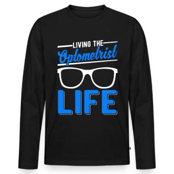 Living the Optometrist Life Optiker - Männer Premium Bio Langarmshirt - Schwarz - Vorne - Nico (187cm)