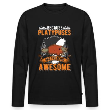 Platypus Gift Platypus - Men's Premium Organic Long Sleeve Shirt - black - Front - Nico (187cm)