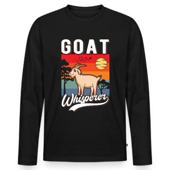 Goat Whisperer Goat Whisperer Goat Host Goat Goat - Men's Premium Organic Long Sleeve Shirt - black - Front - Nico (187cm)