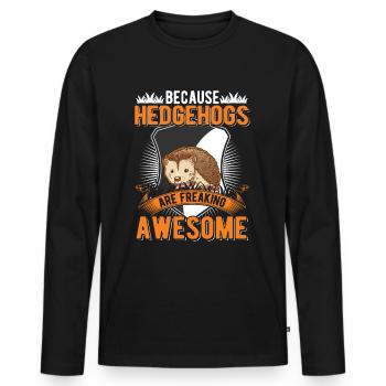 Parce que les hérissons sont effrayants Igel - T-shirt manches longues Premium bio Homme - noir - Devant - Nico (187cm)
