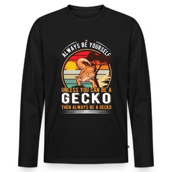 Soyez toujours vous-même À moins que vous ne puissiez être un Gecko - T-shirt manches longues Premium bio Homme - noir - Devant - Nico (187cm)