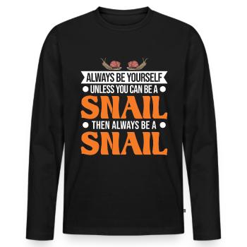 Snail Gift Vineyard Snail - Men's Premium Organic Long Sleeve Shirt - black - Front - Nico (187cm)