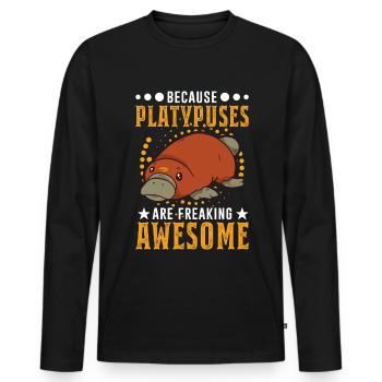 Platypus Gift Platypus - Men's Premium Organic Long Sleeve Shirt - black - Front - Nico (187cm)