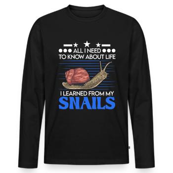 Snail Gift Vineyard Snail - Men's Premium Organic Long Sleeve Shirt - black - Front - Nico (187cm)