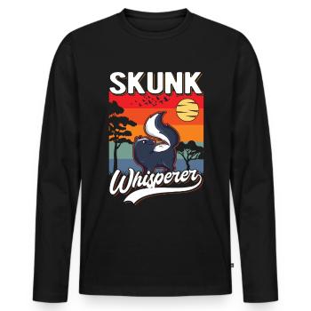 Stinktier Flüsterer Skunk Whisperer - Männer Premium Bio Langarmshirt - Schwarz - Vorne - Nico (187cm)