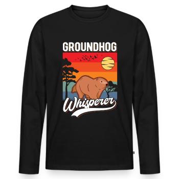 Murmeltier Flüsterer Groundhog Whisperer - Männer Premium Bio Langarmshirt - Schwarz - Vorne - Nico (187cm)
