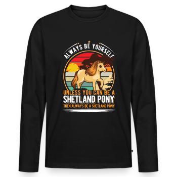 Shetland Pony Shetland Pony Shetty - T-shirt manches longues Premium bio Homme - noir - Devant - Nico (187cm)