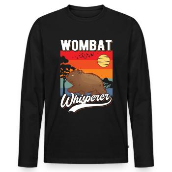 Wombat Flüsterer Wombat Whisperer - Men's Premium Organic Long Sleeve Shirt - black - Front - Nico (187cm)