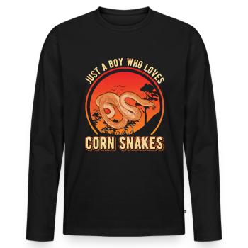 Serpent de maïs Jeune serpent de maïs - T-shirt manches longues Premium bio Homme - noir - Devant - Nico (187cm)