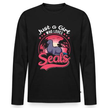 Seal Girls - T-shirt manches longues Premium bio Homme - noir - Devant - Nico (187cm)
