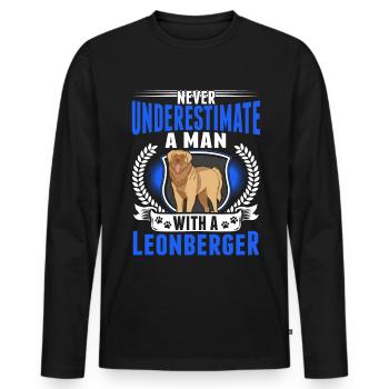 Leonberger Mann - Men's Premium Organic Long Sleeve Shirt - black - Front - Nico (187cm)