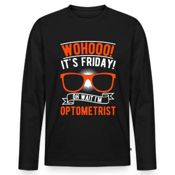 Optiker Geschenk Augenoptiker - Männer Premium Bio Langarmshirt - Schwarz - Vorne - Nico (187cm)