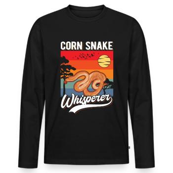 Kornnatter Flüsterer Corn Snake Whisperer - Men's Premium Organic Long Sleeve Shirt - black - Front - Nico (187cm)