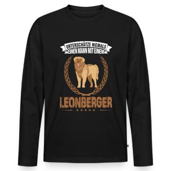Leonberger Mann - Männer Premium Bio Langarmshirt - Schwarz - Vorne - Nico (187cm)