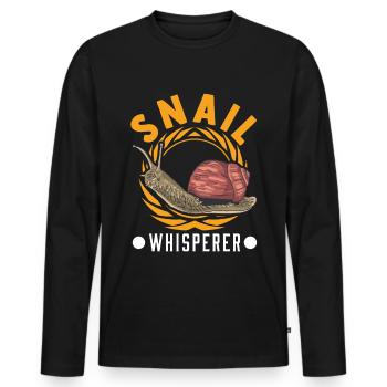 Schnecken Flüsterer Snail Whisperer - Männer Premium Bio Langarmshirt - Schwarz - Vorne - Nico (187cm)