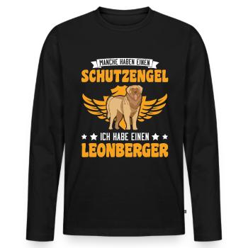 Leonberger Schutzengel - Männer Premium Bio Langarmshirt - Schwarz - Vorne - Nico (187cm)