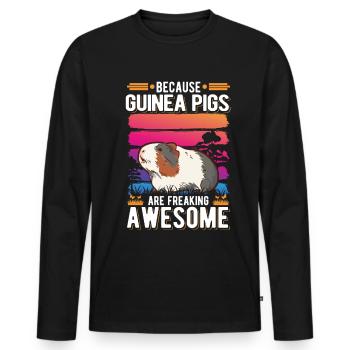 Cochon d’Inde Cadeau Cochon d’Inde - T-shirt manches longues Premium bio Homme - noir - Devant - Nico (187cm)