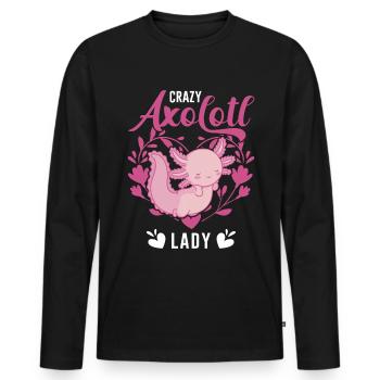 Crazy Axolotl lady tail lurch axolotl girl - Men's Premium Organic Long Sleeve Shirt - black - Front - Nico (187cm)