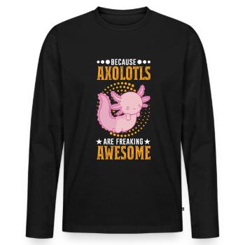 Because Axolotls are freaking awesome - Men's Premium Organic Long Sleeve Shirt - black - Front - Nico (187cm)