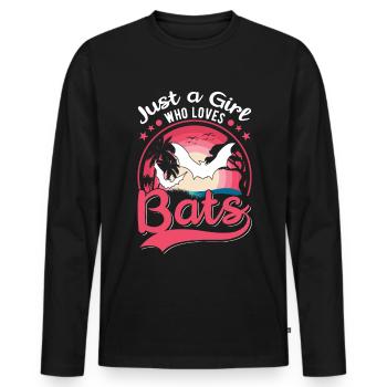 Just a Girl Who loves Bats Bats Bat - Men's Premium Organic Long Sleeve Shirt - black - Front - Nico (187cm)