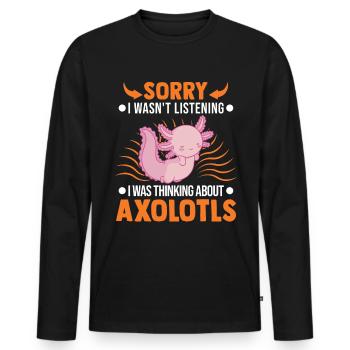 Axolotl Gift Tail Lurch Axolotl - Men's Premium Organic Long Sleeve Shirt - black - Front - Nico (187cm)