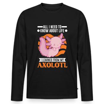 Axolotl Gift Tail Lurch - Men's Premium Organic Long Sleeve Shirt - black - Front - Nico (187cm)