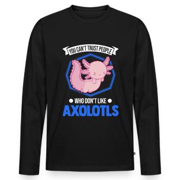 Axolotl Gift Tail Lurch Axolotl - Men's Premium Organic Long Sleeve Shirt - black - Front - Nico (187cm)