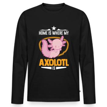 Home is where my Axolotl is Schwanzlurch - Männer Premium Bio Langarmshirt - Schwarz - Vorne - Nico (187cm)
