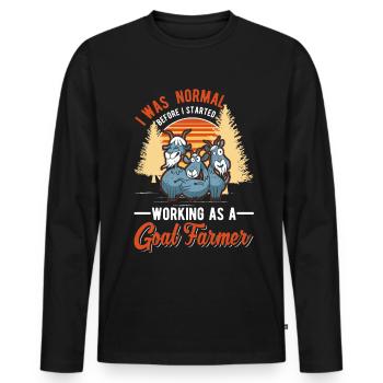 Chèvre Cadeau Chèvre Gardien Chèvre - T-shirt manches longues Premium bio Homme - noir - Devant - Nico (187cm)