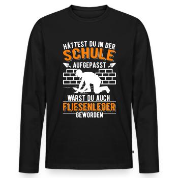 Fliesenleger Spruch Fliesen Legen - Männer Premium Bio Langarmshirt - Schwarz - Vorne - Nico (187cm)