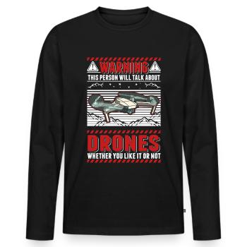 Drohne Drohnenpilot Quadrocopter - Männer Premium Bio Langarmshirt - Schwarz - Vorne - Nico (187cm)