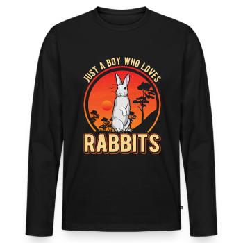 Rabbit Young Rabbit Rabbit - Men's Premium Organic Long Sleeve Shirt - black - Front - Nico (187cm)
