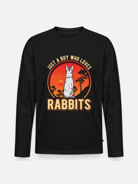 Rabbit Young Rabbit Rabbit - Men's Premium Organic Long Sleeve Shirt - black