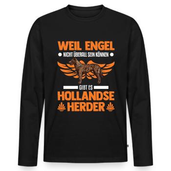 Hollandse Herder Engel Hollandse Herderdshond - Männer Premium Bio Langarmshirt - Schwarz - Vorne - Nico (187cm)